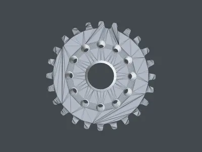 GEAR-001 sprocket Low-poly 3D model