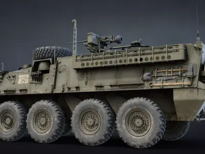 M1126 Stryker APC Game Ready Set Low-poly 3D model