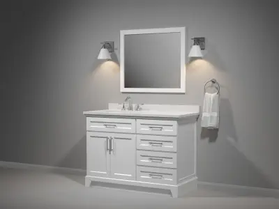 OVE Felix White 48 Brushed nickel 3D model