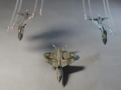 IAI Sparrow X concept fighter Low-poly 3D model