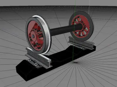 Steel train rail track profile symbol  Free 3D model