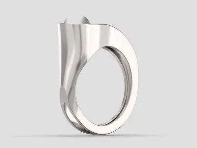 R 159 ring with pearl 3D print model