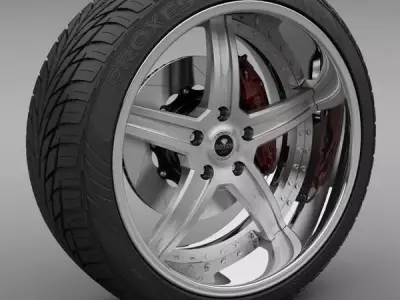 Savini Forged SV-19S Wheel and Tire 3D model