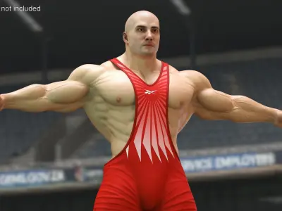 Fit Athletic Male T pose in Reebok Red Singlet 3D model