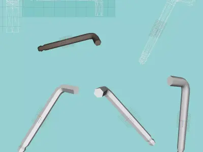 Hex key Free low-poly 3D model