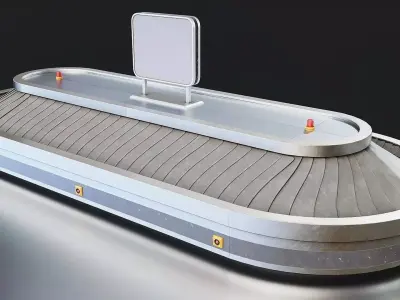 Airport Baggage Carousel 3D Model Low-poly 3D model