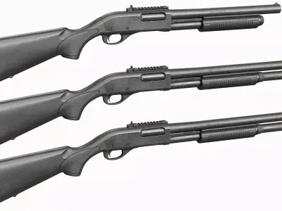Remington 870 Shotgun Tactical Low-poly 3D model