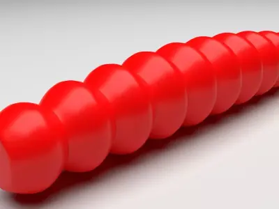 Red Monster Worm 3D model