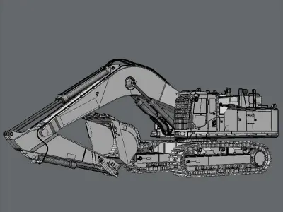 Mining Excavator Komatsu PC800 3D model