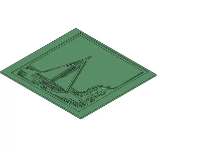 Sailboat Near Cliffs Wall Art Mold for Casting 3D model