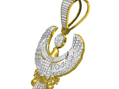 Antique Diamond Eagle Pendant 3D print model