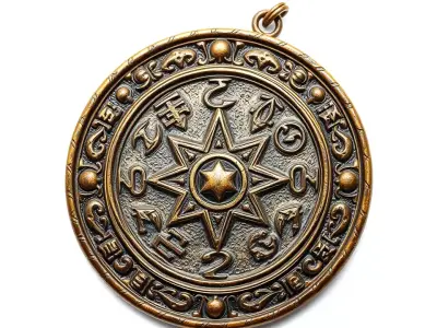 Antique Bronze Amulet model pack Low-poly 3D model