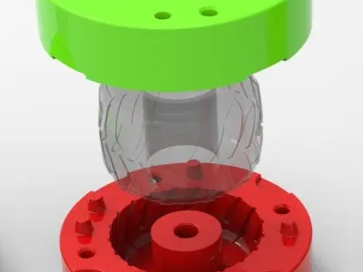 Mold for diecast Monster Jam tire 1 Scale 1 to 25 3D print model