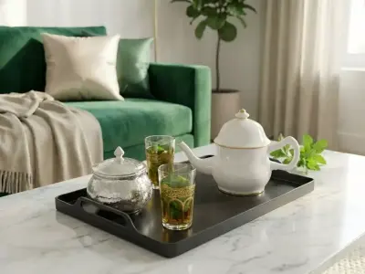 Elegant Moroccan White Porcelain Teapot with Gold Trim Free low-poly 3D model