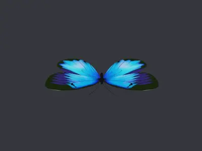 Blue Butterfly Free low-poly 3D model
