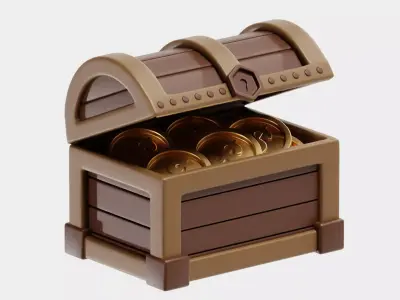 Treasure Chest Treasure box Low-poly 3D model