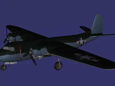 Douglas DC-5 Low-poly 3D model