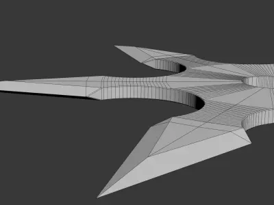 Shuriken star shaped blade Low-poly 3D model