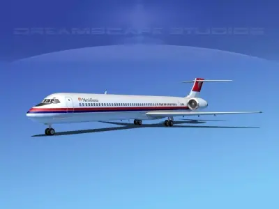 McDonnell Douglas MD80 Meridiana 3D model