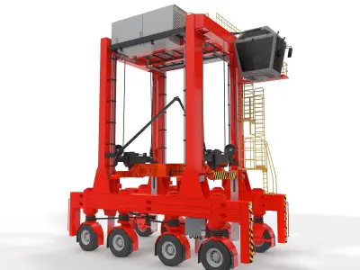 Straddle Carrier for Port 3D model