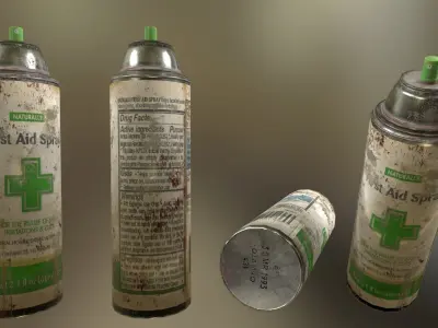 PBR First Aid Spray Low-poly 3D model