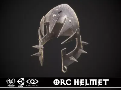 Orc Helmet 05 Low-poly 3D model