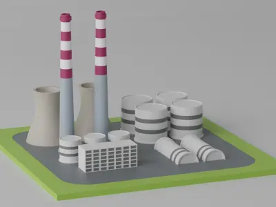 Cartoon Power Plant 3D model