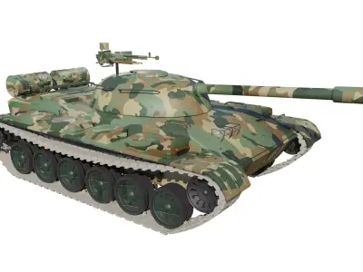 T-59 Tank Low-poly 3D model