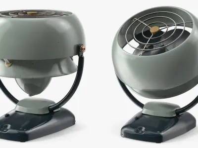 Vornado Desk Fan Retro Style 1950s Mint Green 3D model