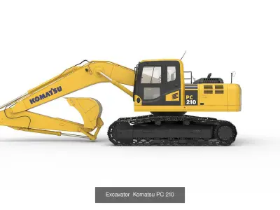 Excavator Tractor Forklift Komatsu  3D Model Pack
