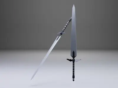 Sword 3d model low poly Low-poly 3D model