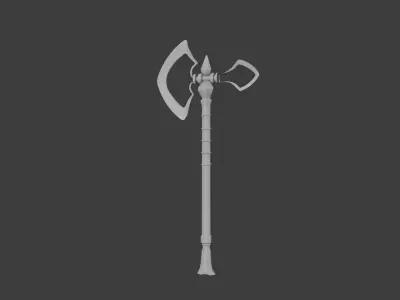 Fantasy Battle-Axe 3D Model Free 3D model