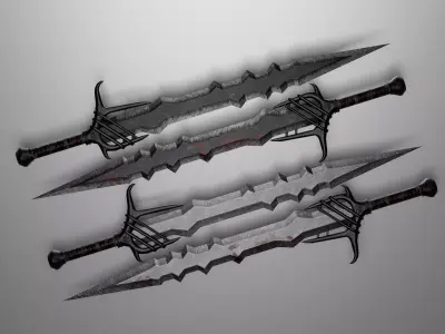 sword with 4 different textures Low-poly 3D model