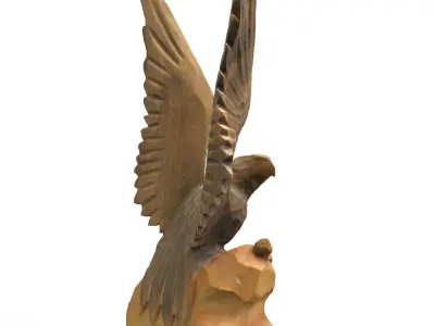 Eagle statuette 3D scan Low-poly 3D model