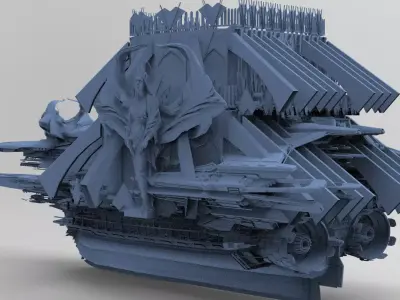 King Arthur Cathedral Ship fantasy  3D model