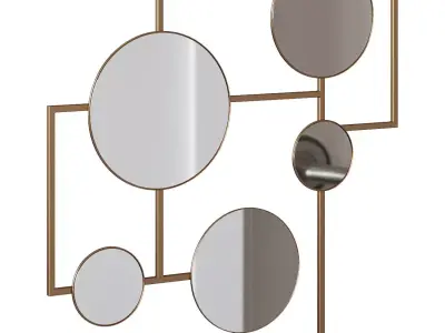Mirror Platte 81x83 antique brass 3D model