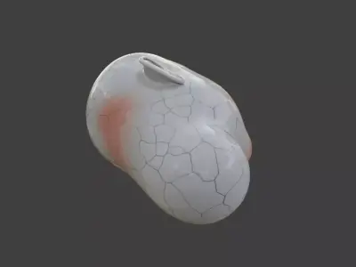 Cracked Porcelain Doll Head Low-poly 3D model