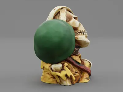 Soldier skull high-poly 3D model