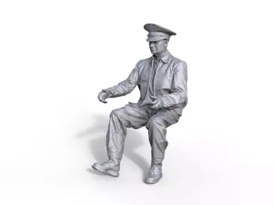 Russian soldier driver figure 3D print model