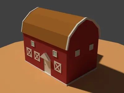 Low Poly Cartoony Granary 2 Low-poly 3D model