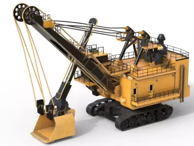 Electric Rope Shovels 7495 HD Low-poly 3D model