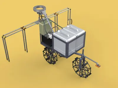 FARM SPRAYER AUTONOMOUS UNMANNED ROBOT FIELD TRACTOR AGRICULTURE 3D model