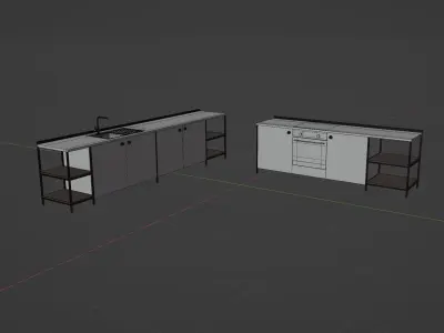 Industrial Modular Kitchen 3D model