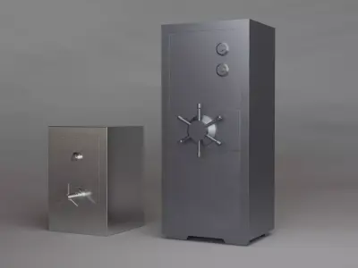 Steel safe industrial 3D model