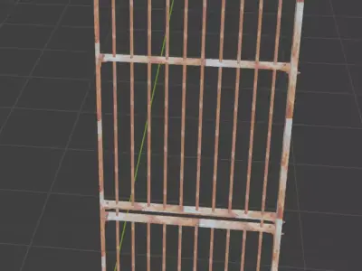 iron prison door Low-poly 3D model