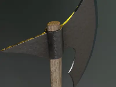 Axe Medieval low poly Low-poly 3D model