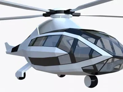 Bell FCX helicopter 3D model