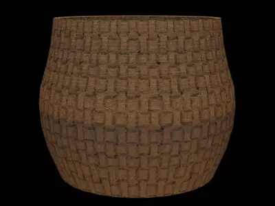 Medieval Wicker Basket   Game Ready Prop Low-poly 3D model