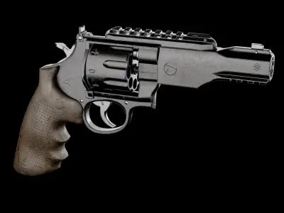 REVOLVER  Low-poly 3D model