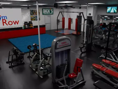 Modern Gym Interior Design Low-poly 3D model